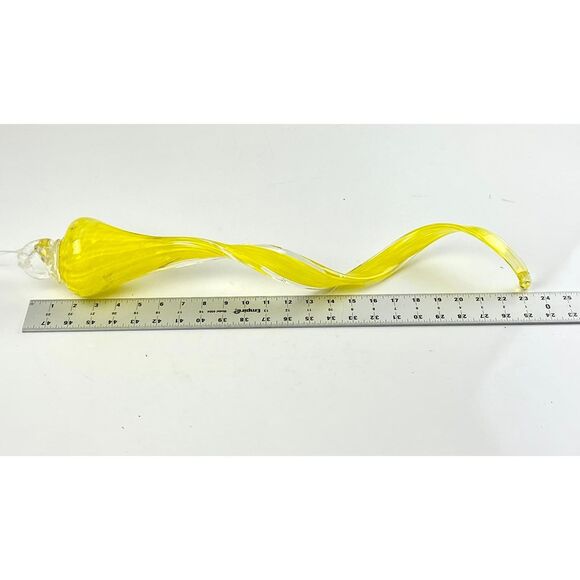 Large Hand Blown Art Glass Twist Pendant Yellow Ceiling Chandelier Piece Decor 2 - Picture 10 of 10
